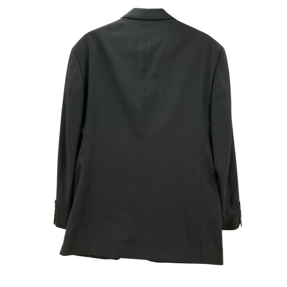 Stafford Suit Jacket Mens 40R Black Worsted Wool 2 Button Classic Formal Blazer